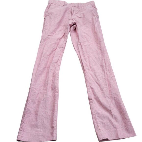 J Crew Pants Mens 32x32.5 Tag 32x34 Pink Bowery Urban Slim Preppy Chino - Picture 1 of 8